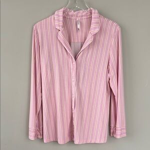 Soma Cool Nights Long-Sleeve Printed Notch Collar Pajama Top Size Large